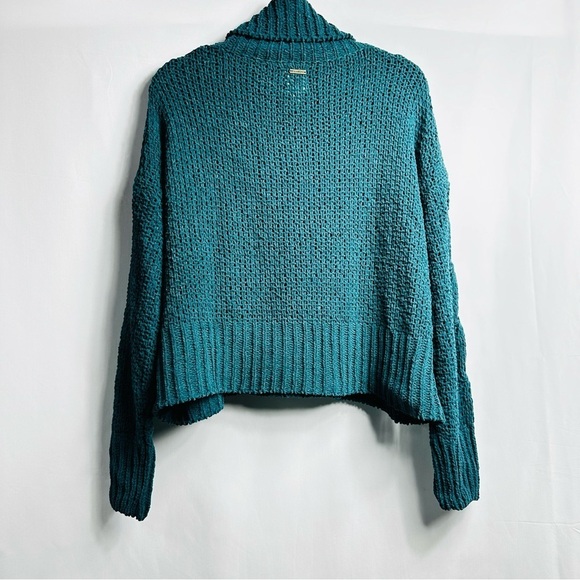 NWT Billabong Sz Large Deep Jade Cowl Neck Loose Knit Jumper Chunky Sweater - Picture 5 of 9